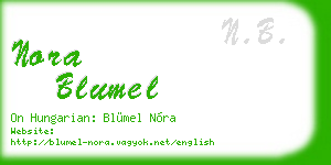 nora blumel business card