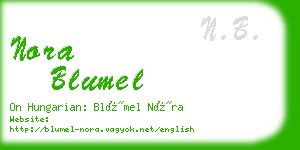 nora blumel business card